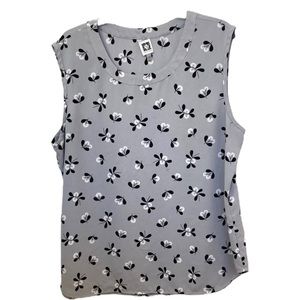 Anne Klein Womens XL Floral Sleeveless Blouse
